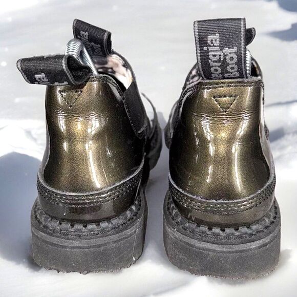 Georgia Boot Patent Leather Black W/ Gold Shimmer Romeo Shoes GB00138 Womens 7.5 - Picture 5 of 10